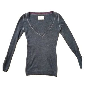 Aeropostale Grey Deep V-neck Sweater